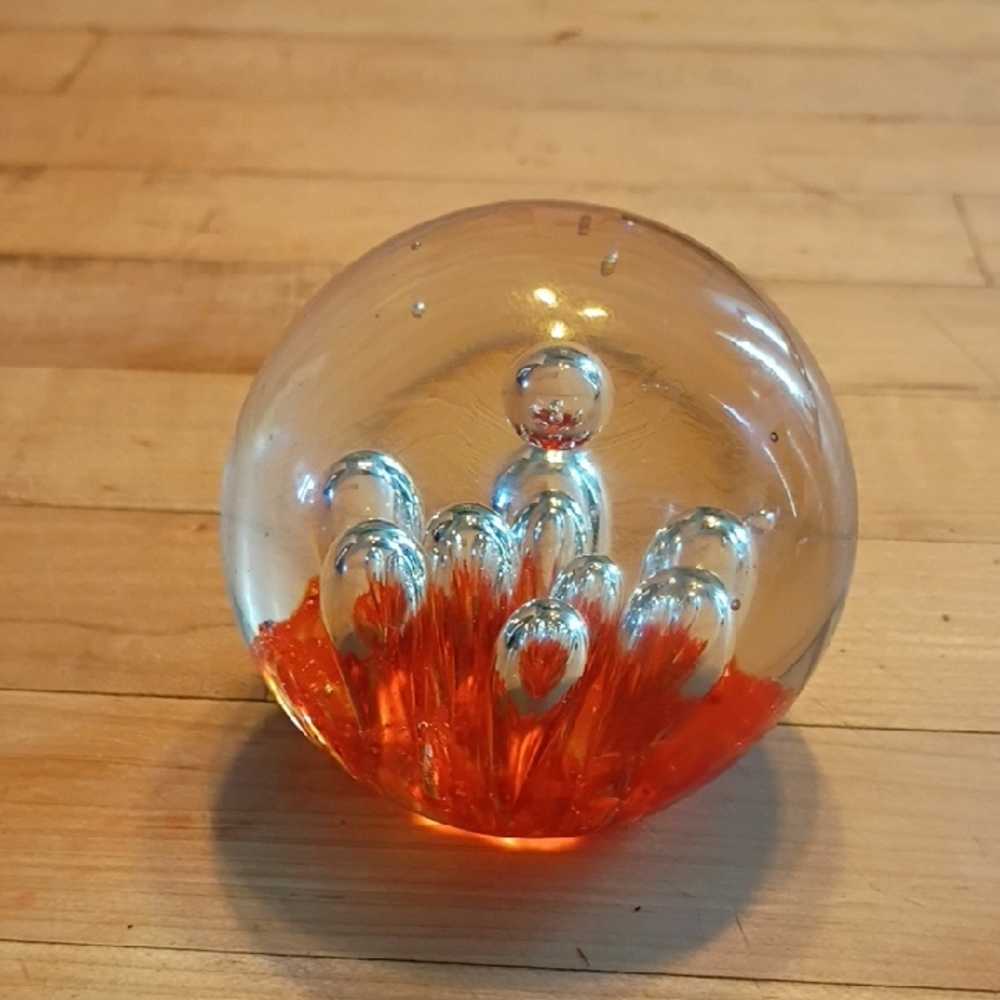 Orange Glass Art Sphere